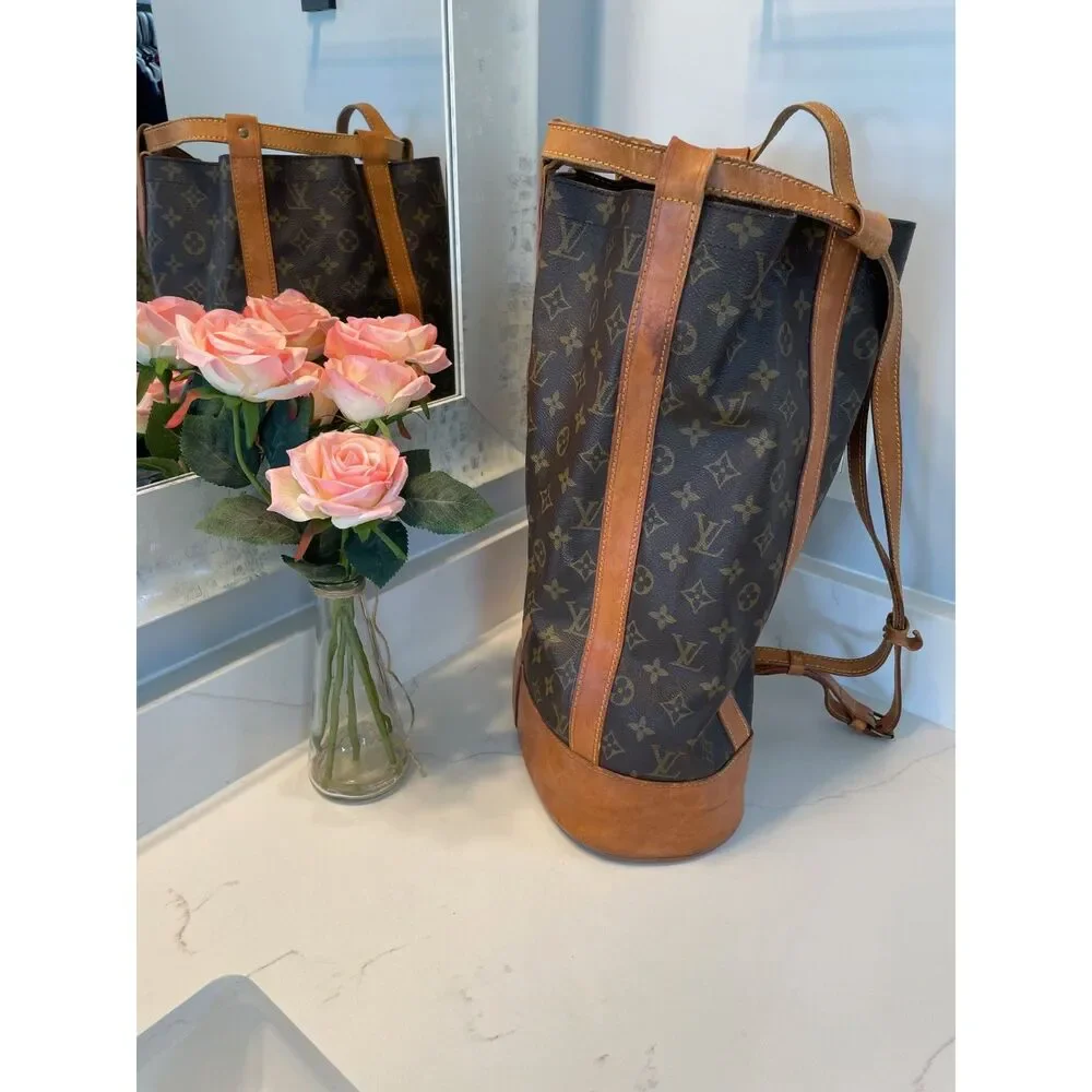 Louis Vuitton Authentic Randonnee PM Monogram Hobo Backpack Bag